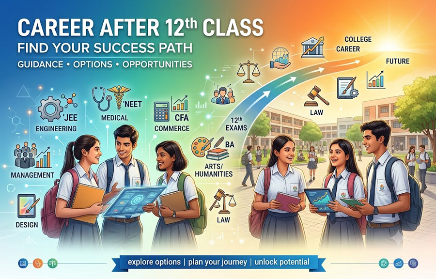 Students exploring career options after Class 12