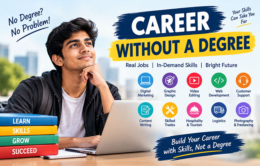 Young professionals exploring skill-based career options without a college degree