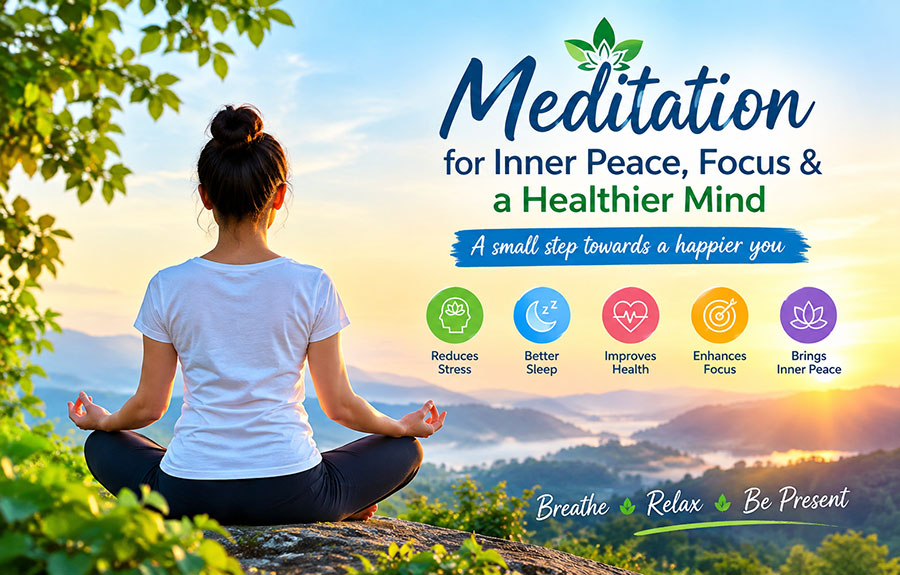 Meditation for inner peace, mindfulness, focus and emotional well-being